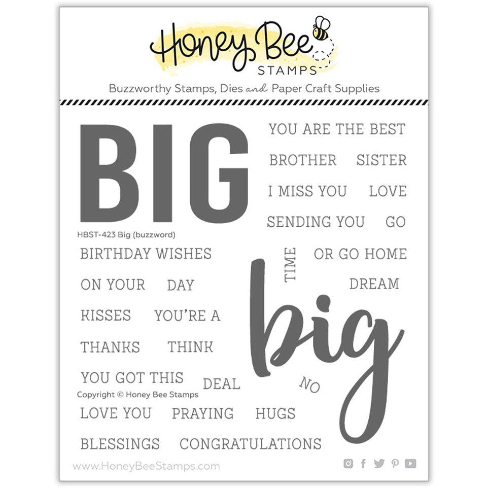 Big Buzzword - 5x5 Photopolymer Stamp Set - Retiring - Honey Bee Stamps
