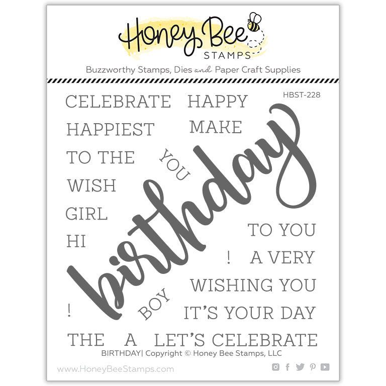 Birthday - 4x4 Stamp Set - Honey Bee Stamps