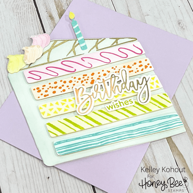 Birthday Cake A2 Card Base - Honey Cuts - Honey Bee Stamps