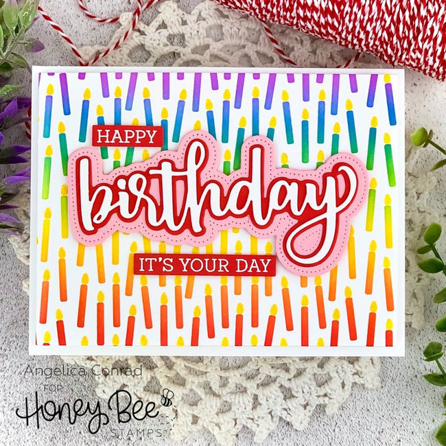 Birthday Candle - Set of 3 Background Stencils - Honey Bee Stamps