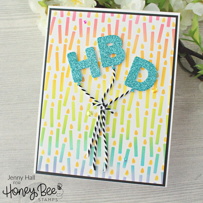 Birthday Candle - Set of 3 Background Stencils - Honey Bee Stamps
