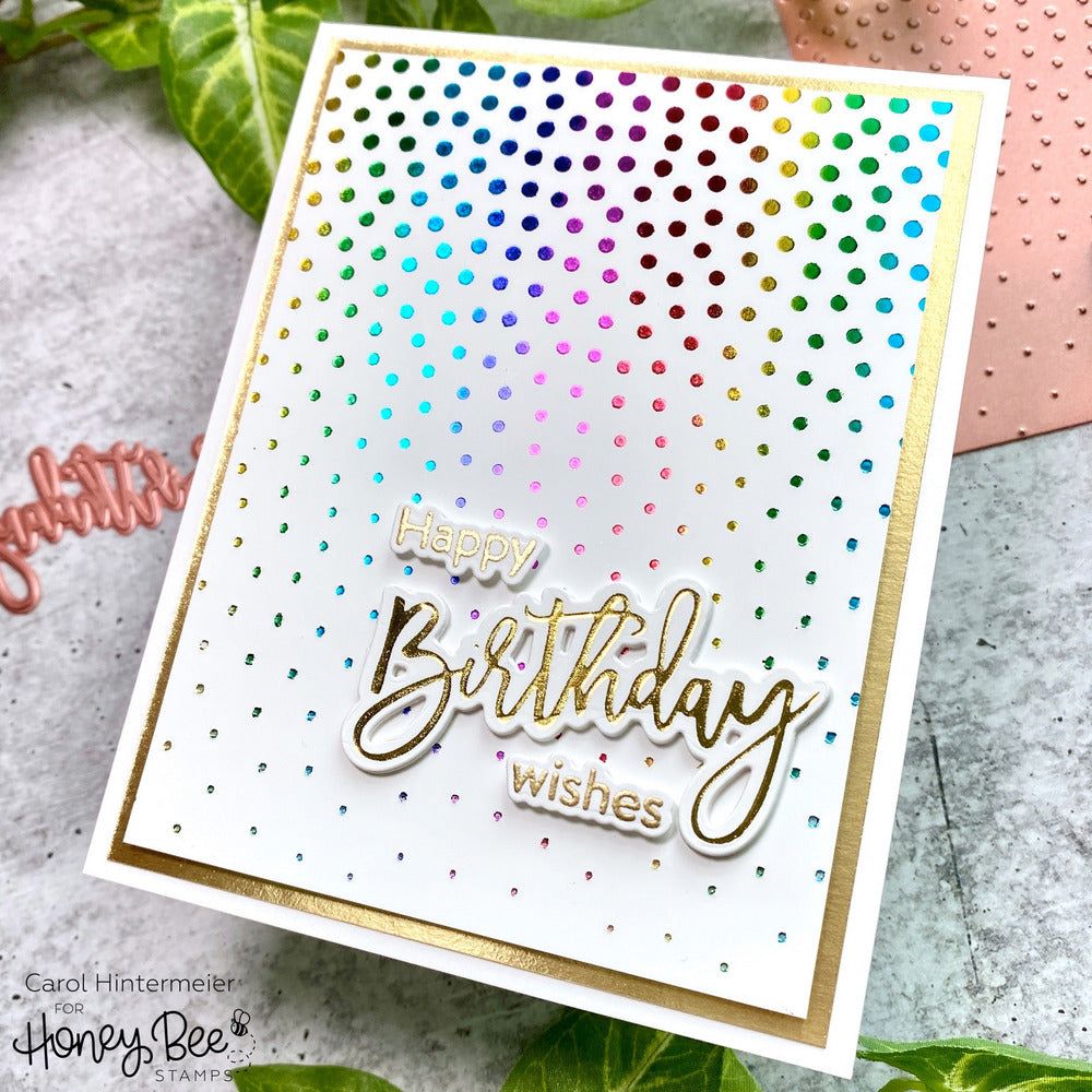 Birthday - Hot Foil Plate - Honey Bee Stamps