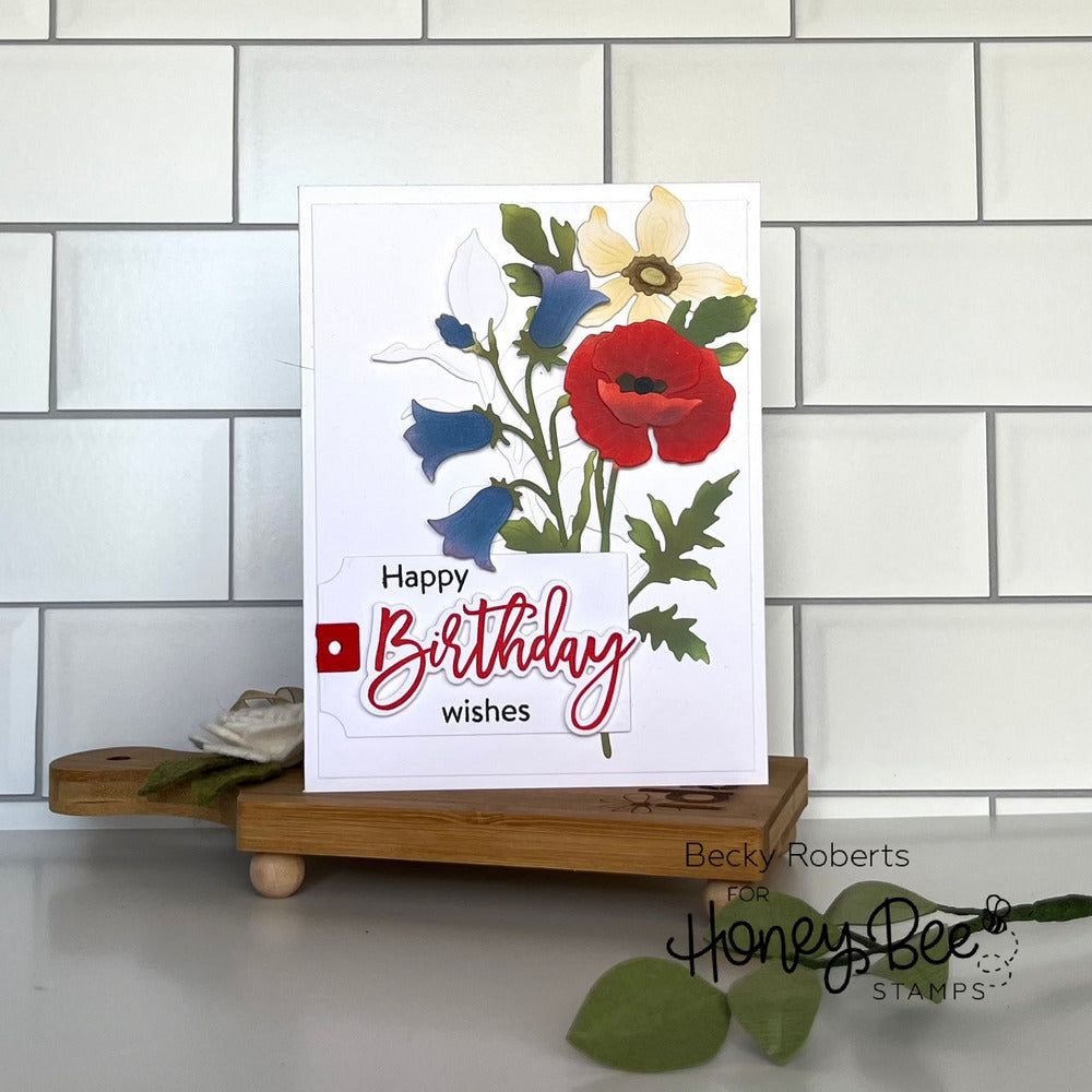 Birthday Wishes - 4x6 Photopolymer Stamp Set - Honey Bee Stamps