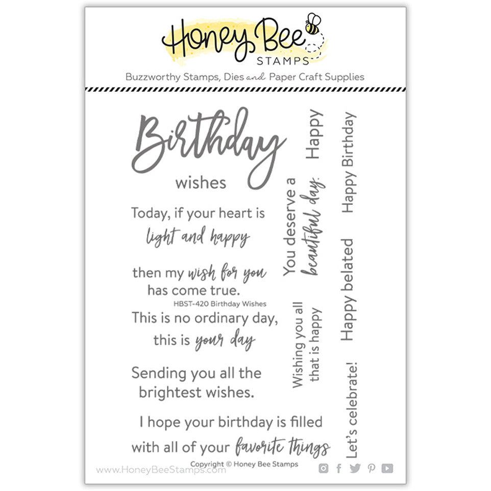 Birthday Wishes - 4x6 Photopolymer Stamp Set - Honey Bee Stamps