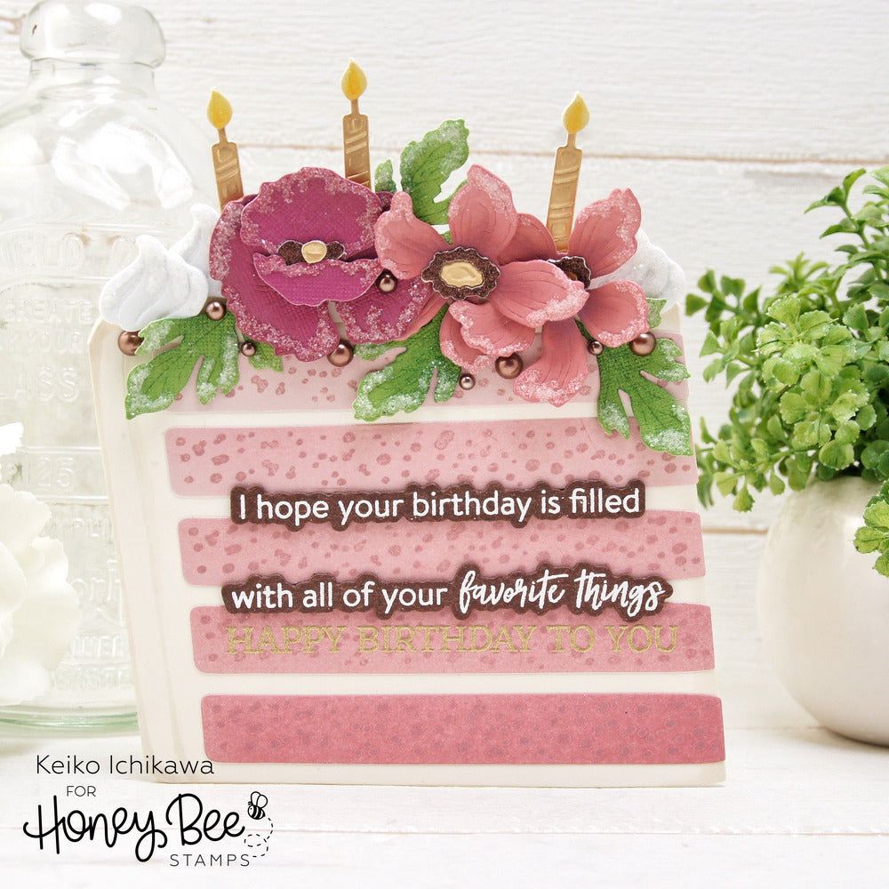 Birthday Wishes - 4x6 Photopolymer Stamp Set - Honey Bee Stamps