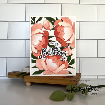 Birthday Wishes - 4x6 Photopolymer Stamp Set - Honey Bee Stamps