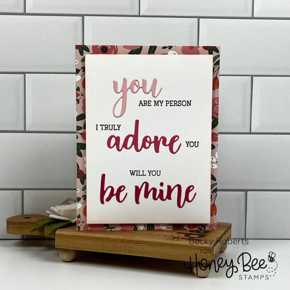 Bitty Buzzwords: Be Mine - 6x6 Photopolymer Stamp Set - Retiring - Honey Bee Stamps