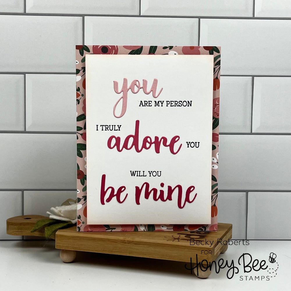 Bitty Buzzwords: Be Mine - Honey Cuts - Stand - Alone Dies - Retiring - Honey Bee Stamps