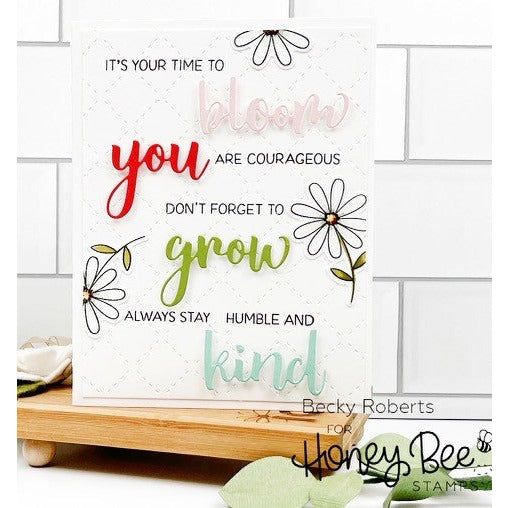 Bitty Buzzwords: Bloom - Honey Cuts - Stand - Alone Dies - Retiring - Honey Bee Stamps