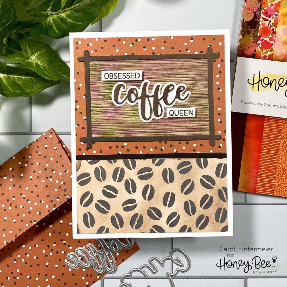 Bitty Buzzwords: Fall - 6x6 Photopolymer Stamp Set - Honey Bee Stamps