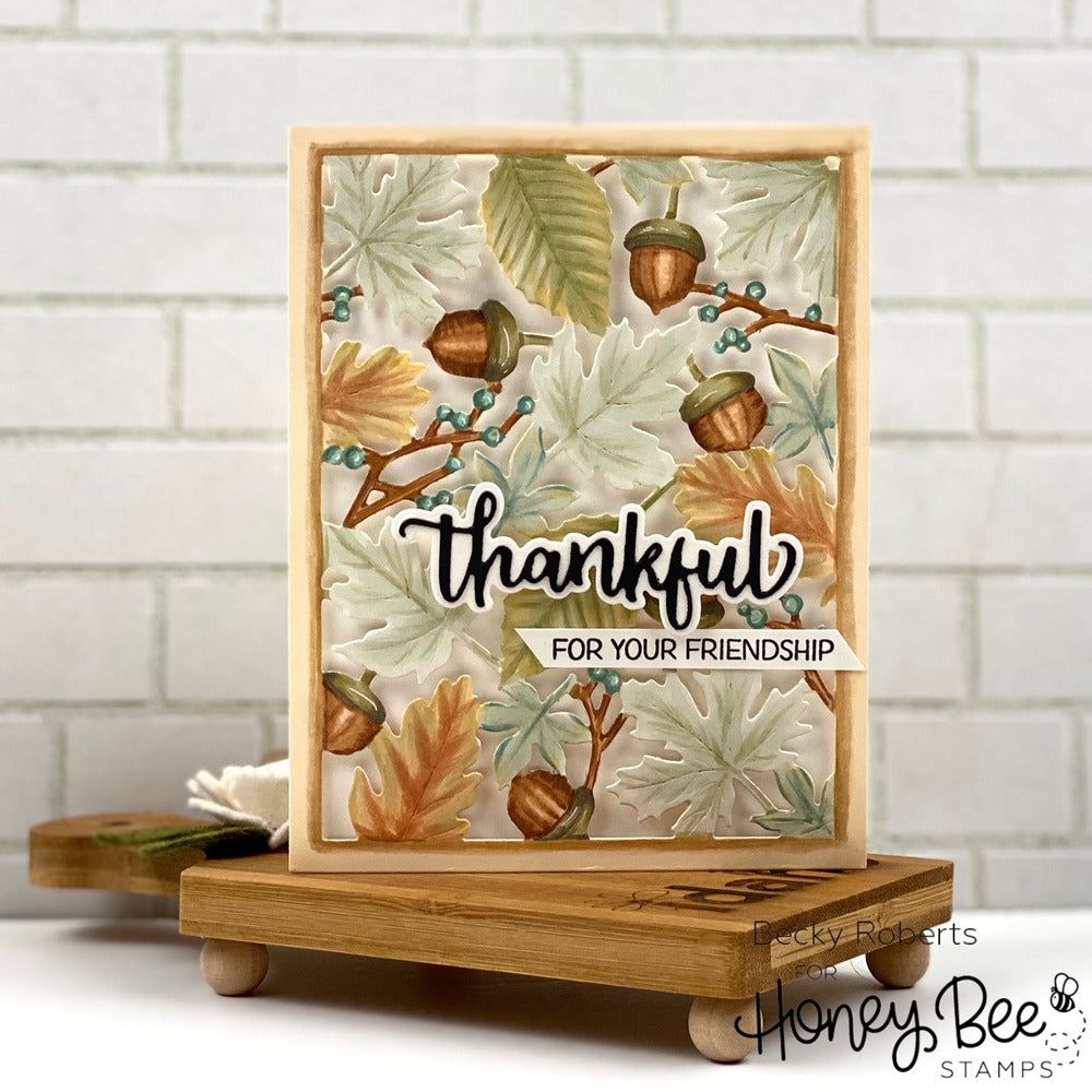 Bitty Buzzwords: Fall - 6x6 Photopolymer Stamp Set - Honey Bee Stamps