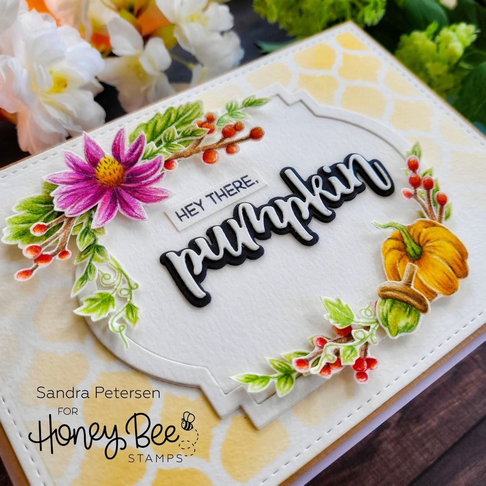 Bitty Buzzwords: Fall - 6x6 Photopolymer Stamp Set - Honey Bee Stamps