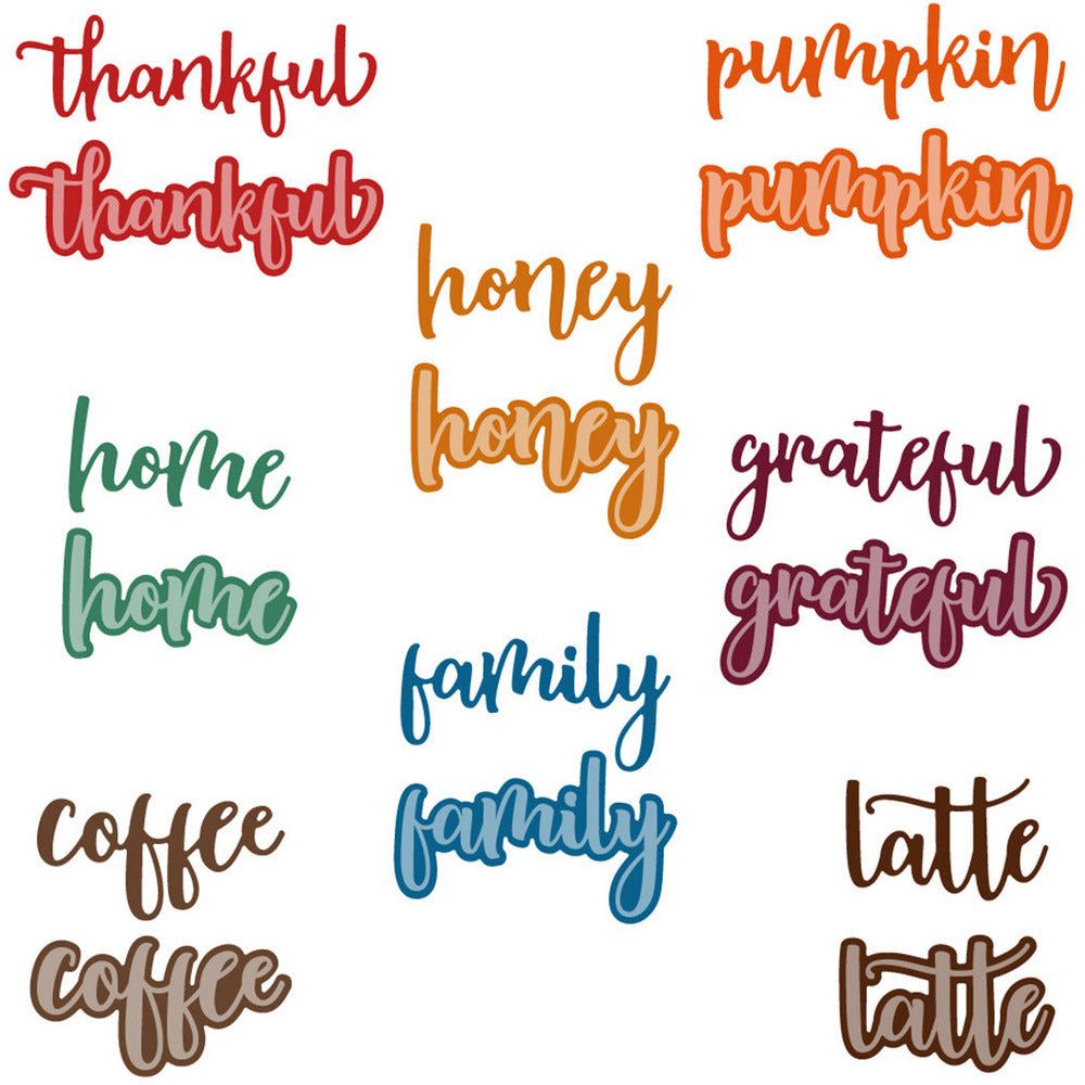 Bitty Buzzwords: Fall - Honey Cuts - Stand - Alone Dies - Honey Bee Stamps