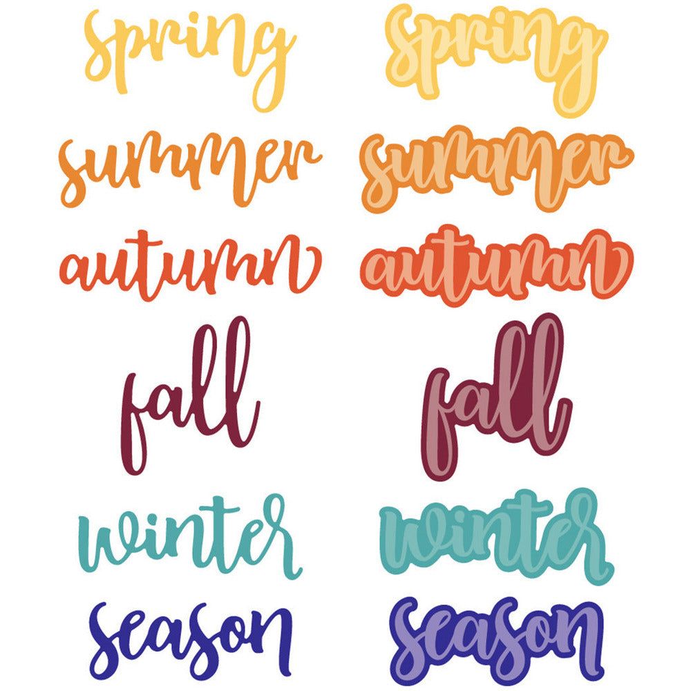 Bitty Buzzwords: Seasons - Honey Cuts - Stand - Alone Dies - Honey Bee Stamps