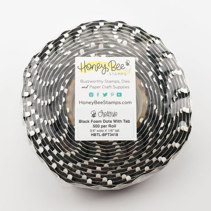 Black Foam Dots With Easy Release Tab 3/4" x 1/8" - 500pk - Honey Bee Stamps