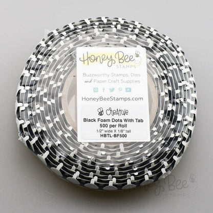 Black Foam Dots With Tab - 1/2" x 1/8" - 500pk - Honey Bee Stamps