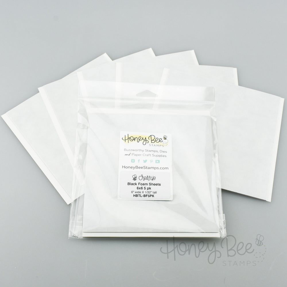 Black Foam Sheets - 6x6 5pk - Retiring - Honey Bee Stamps