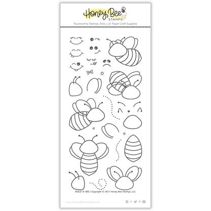 Build - A - Bee - 4x8 Photopolymer Stamp Set - Honey Bee Stamps