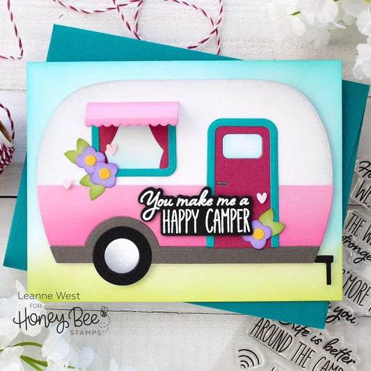 Camp Trailer Card - Honey Cuts - Stand - Alone Dies - Honey Bee Stamps