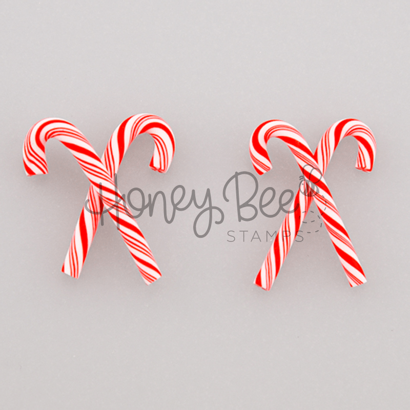 Candy Cane - Set of 4 Clay Candy Canes - Honey Bee Stamps