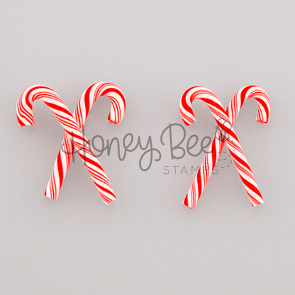 Candy Cane - Set of 4 Clay Candy Canes - Honey Bee Stamps