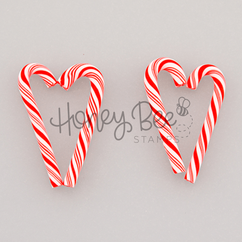 Candy Cane - Set of 4 Clay Candy Canes - Honey Bee Stamps