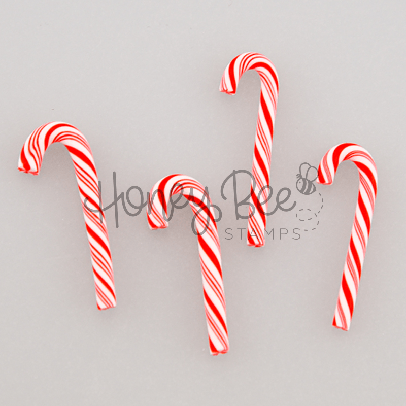 Candy Cane - Set of 4 Clay Candy Canes - Honey Bee Stamps