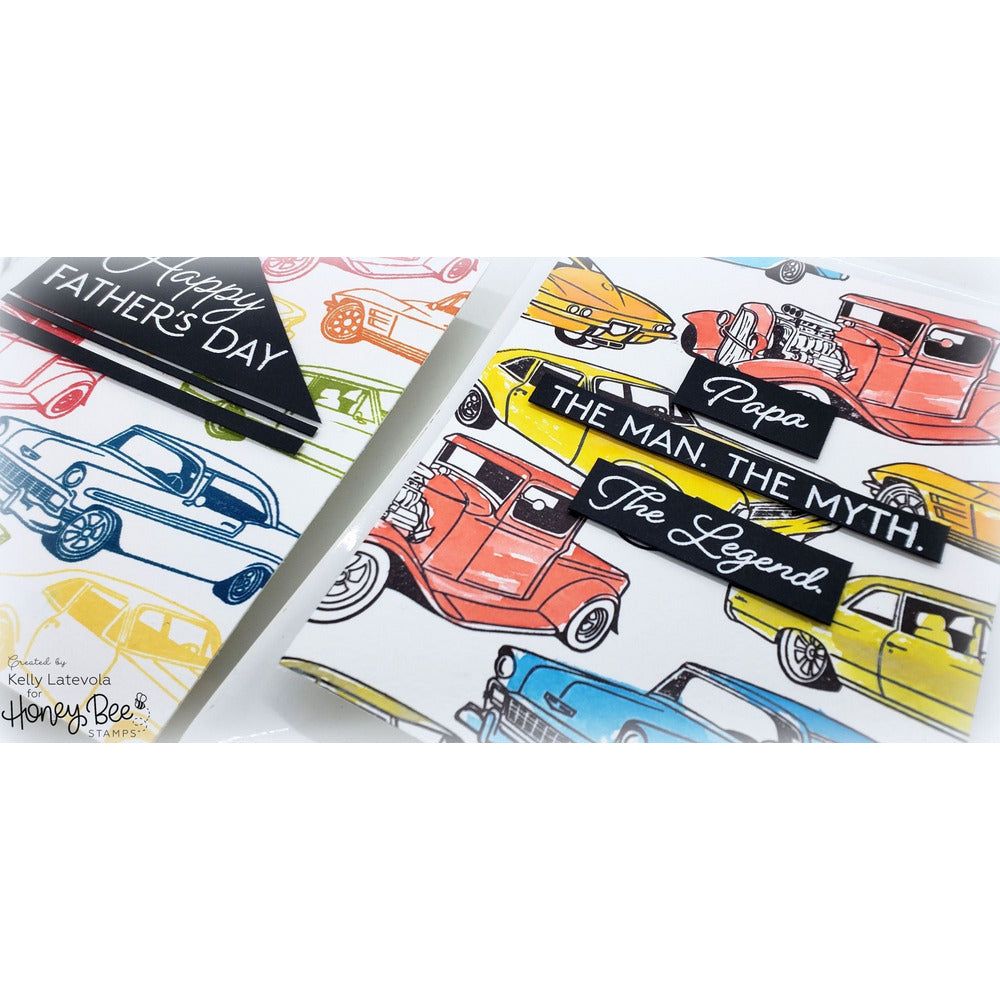 Car Show - 4x8 Photopolymer Stamp Set - Honey Bee Stamps