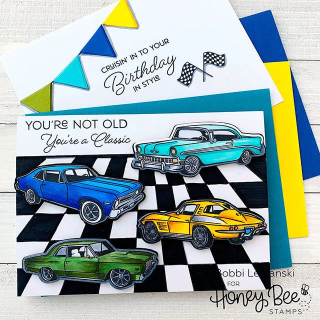 Car Show - 4x8 Photopolymer Stamp Set - Honey Bee Stamps