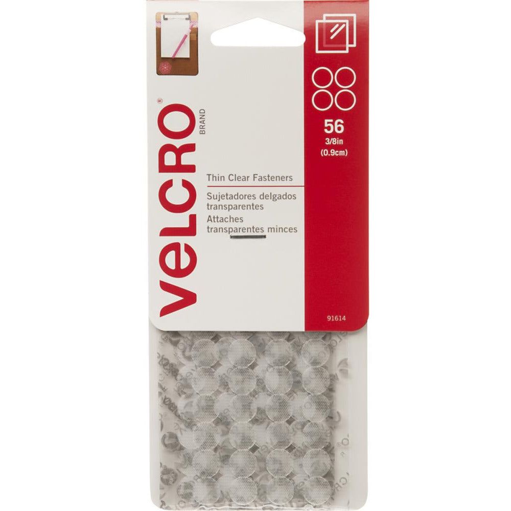Clear Velcro Brand Small 3/8" Circles - 56 Piece Set Of Hook and Loop Closures - Honey Bee Stamps