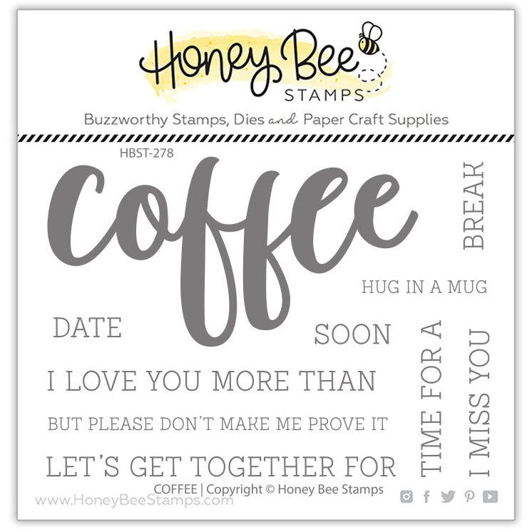 Coffee - 3x4 Photopolymer Stamp Set - Honey Bee Stamps