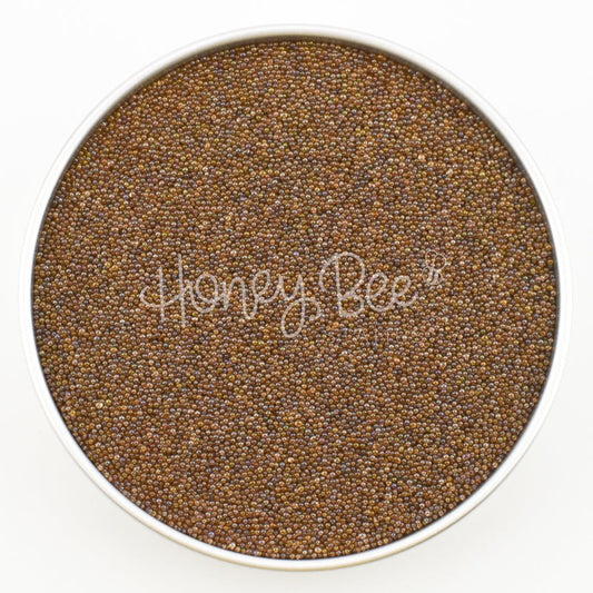 Coffee - Brown Tiny Bubbles No Hole Glass Beads - Honey Bee Stamps
