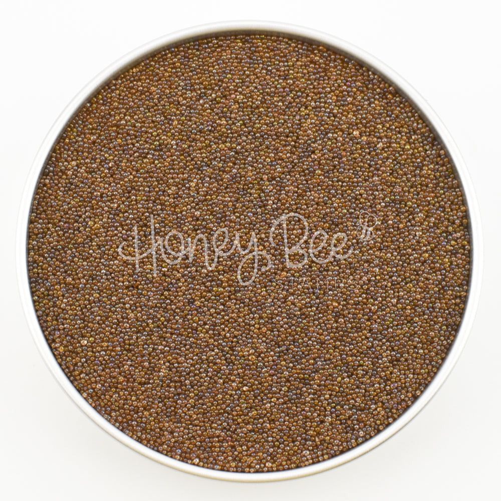 Coffee - Brown Tiny Bubbles No Hole Glass Beads - Honey Bee Stamps