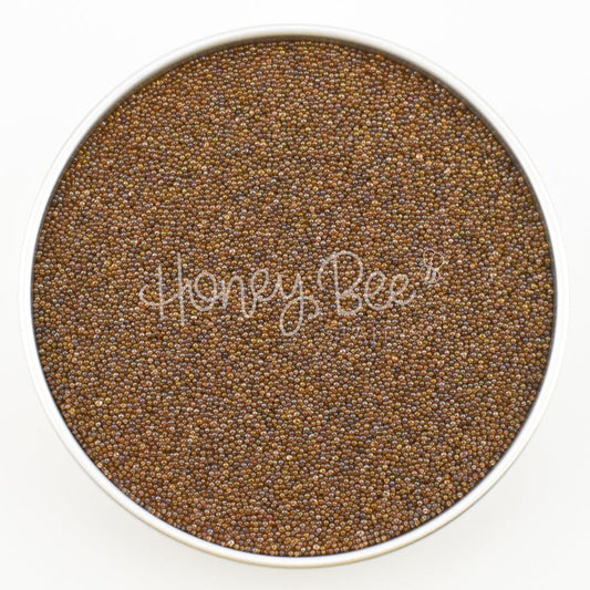 Coffee - Brown Tiny Bubbles No Hole Glass Beads - Honey Bee Stamps