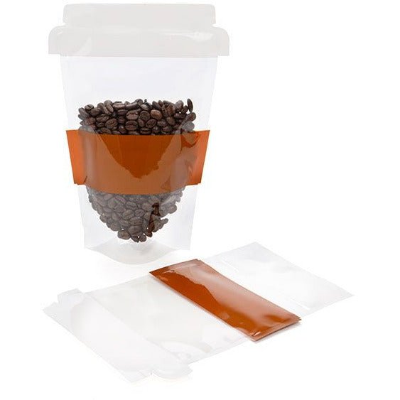 Coffee Cup Shaped Pouch - 6" x 3 1/2" x 9" - Pack of 10 - Honey Bee Stamps