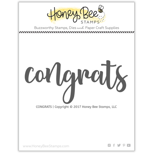 Congrats - 2x4 Photopolymer Stamp Set - Retiring - Honey Bee Stamps