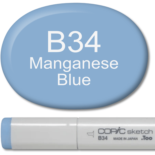 Copic Sketch Marker - B34 Manganese Blue - Honey Bee Stamps