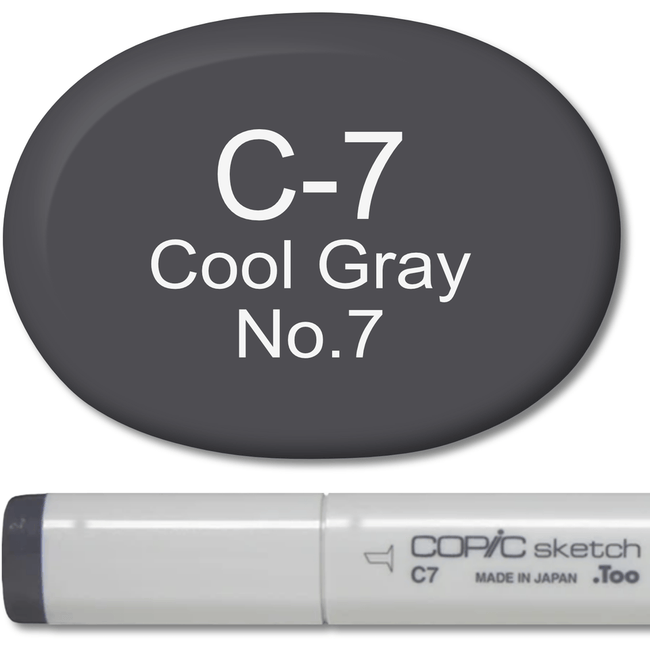 Copic Sketch Marker - C7 Cool Gray 7 - Honey Bee Stamps