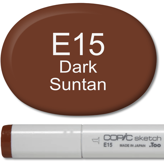 Copic Sketch Marker - E15 Dark Suntan - Honey Bee Stamps