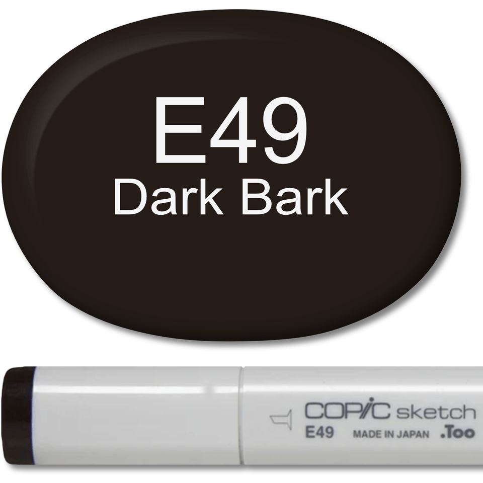 Copic Sketch Marker - E49 Dark Bark - Honey Bee Stamps