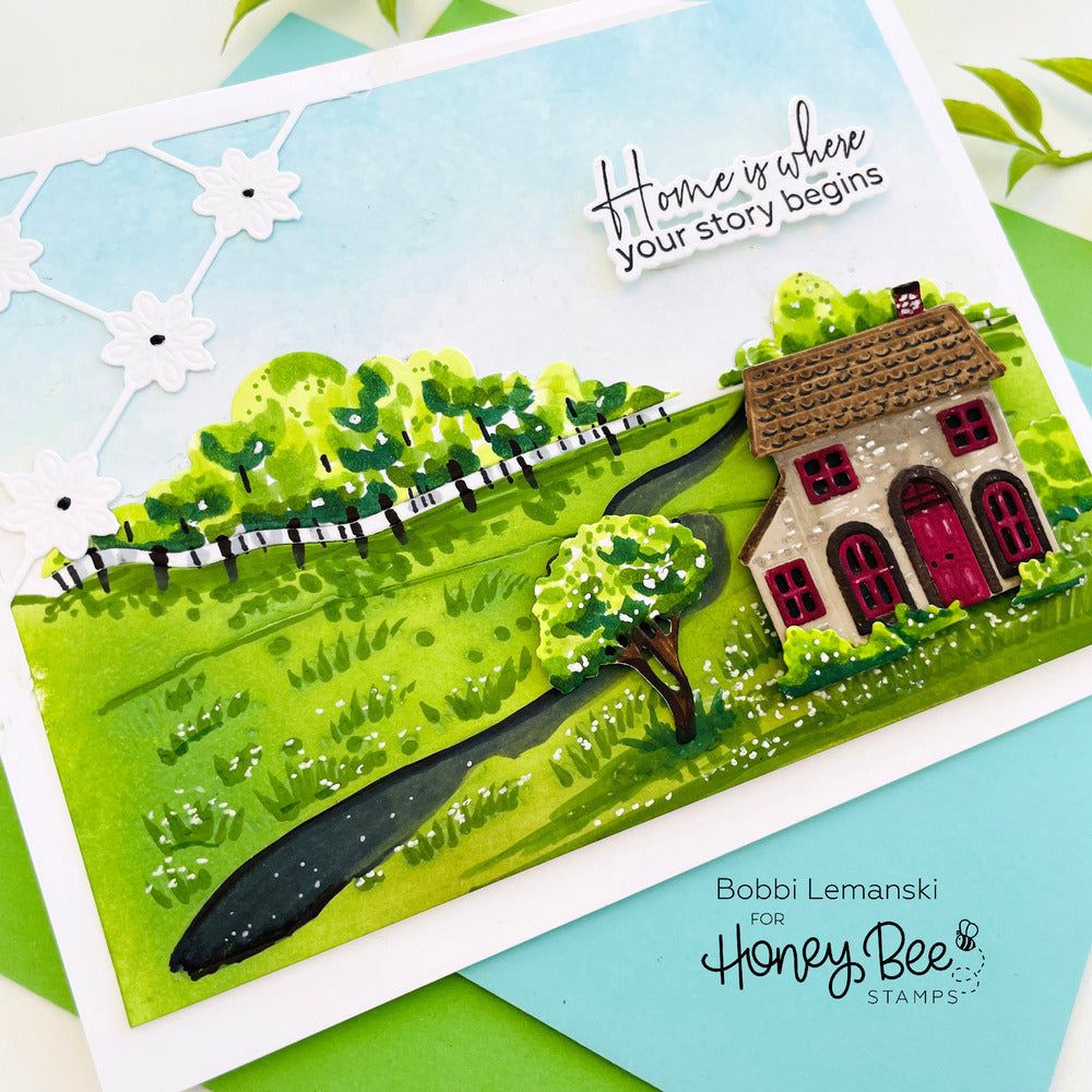 Cottage Countryside - Honey Cuts - Stand - Alone Dies - Honey Bee Stamps