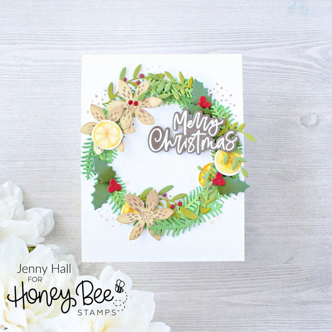 Country Christmas Wreath - 4x4 Stamp Set - Retiring - Honey Bee Stamps