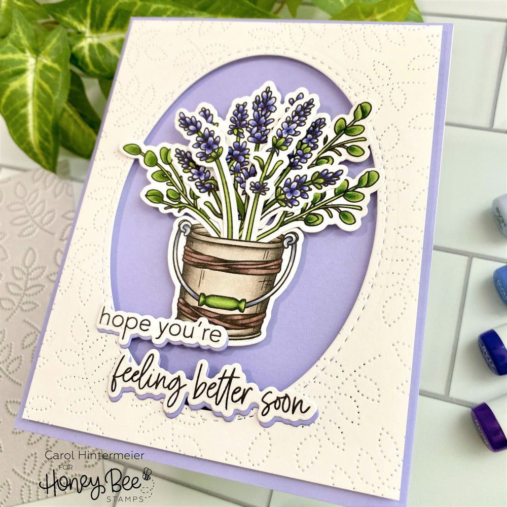 lavender flower rubber stamp Honey Bee Stamps - Clear Stamps