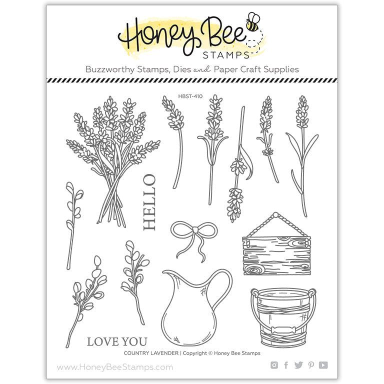 Country Lavender - 6x6 Photopolymer Stamp Set - Honey Bee Stamps