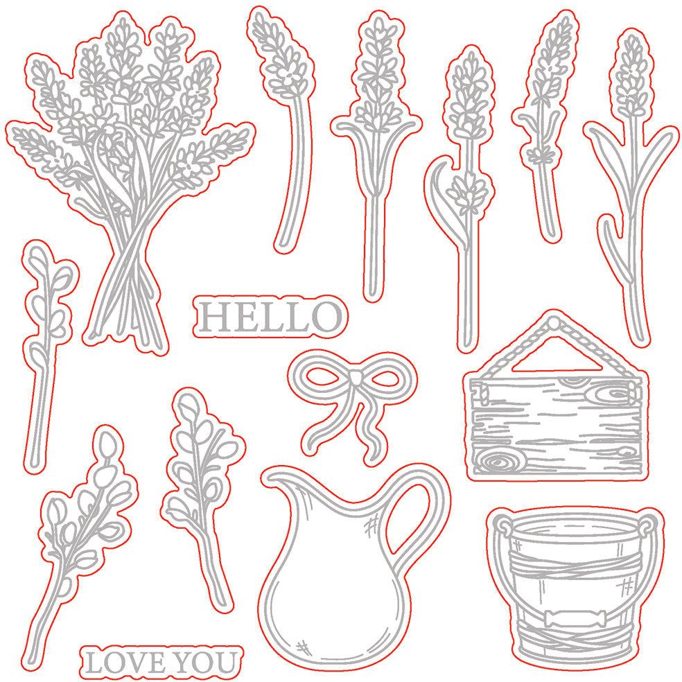 Country Lavender - Honey Cuts - Coordinating Dies - Honey Bee Stamps