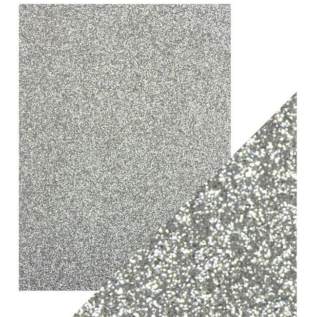 Craft Perfect Glitter Card 8.5x11 - 5/Pkg - Silver Screen - Honey Bee Stamps