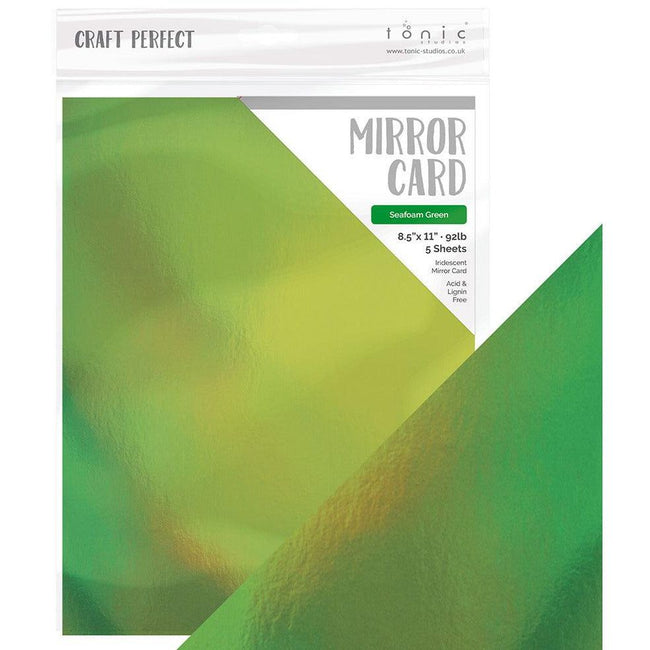 Craft Perfect Iridescent Mirror Card - 8.5x11 5/pkg - Seafoam Green - Honey Bee Stamps