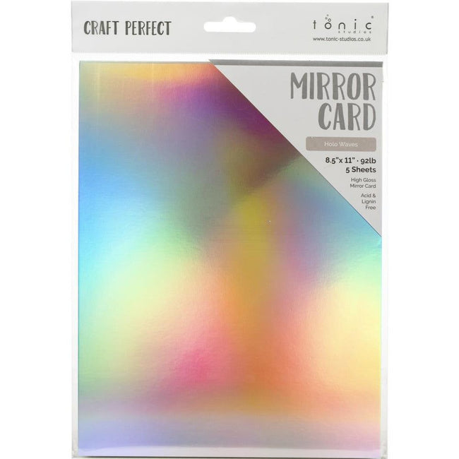 Craft Perfect Mirror Card - 8.5x11 5/pkg - Holo Waves - Honey Bee Stamps