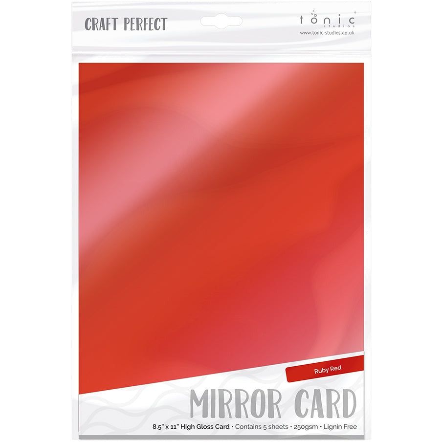 Craft Perfect Mirror Card - 8.5x11 5 Pack - Ruby Red - Honey Bee Stamps