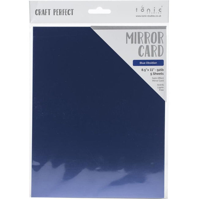 Craft Perfect Satin Mirror Card - 8.5x11 5/pkg Blue Obsidian - Honey Bee Stamps